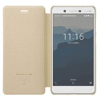 Полиуретановый чехол книга Nillkin Sparkle Leather Case Black для Nokia 7(3)
