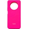 Силиконовый чехол Silicone Case с закрытым низом ярко-розовый для Honor X9(#1)