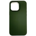Силиконовый чехол Liquid Silicone Case с закрытым низом темно-зеленый для Apple iPhone 13 Pro Max(#1)