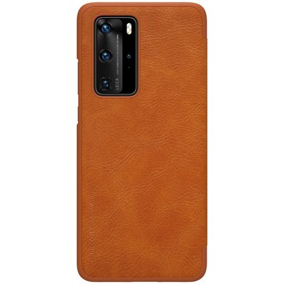 Кожаный чехол Nillkin Qin Leather Case Коричневый для Huawei P40 Pro(2)