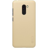 Пластиковый чехол с пленкой Nillkin Super Frosted Shield Золотой для Xiaomi Pocophone F1