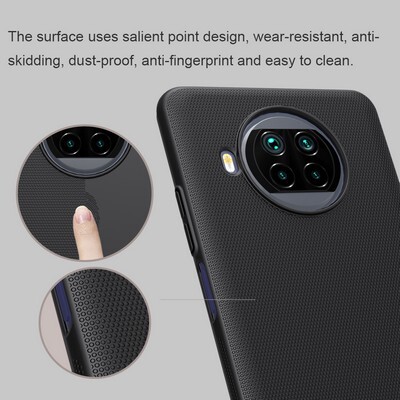 Пластиковый чехол с подставкой Nillkin Super Frosted Shield Черный для Xiaomi Mi10T Lite(4)