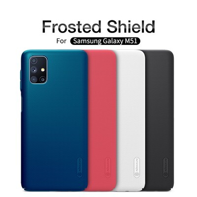 Пластиковый чехол с подставкой Nillkin Super Frosted Shield Синий для Samsung Galaxy M51(5)