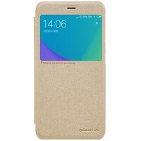 Полиуретановый чехол книга Nillkin Sparkle Leather Case Gold для Xiaomi Redmi Note 5A Prime (3/32Gb & 4/64Gb)