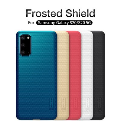 Пластиковый чехол с подставкой Nillkin Super Frosted Shield Белый для Samsung Galaxy S20(5)