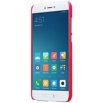 Пластиковый чехол с пленкой Nillkin Super Frosted Shield Red для Xiaomi Mi5C(2)