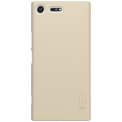 Пластиковый чехол с пленкой Nillkin Super Frosted Shield Gold для Sony Xperia XZ Premium(1)