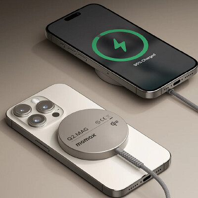 Беспроводное зарядное устройство с функцией Magsafe Momax UD32L Qi2 Magnetic Wireless Charger(4)