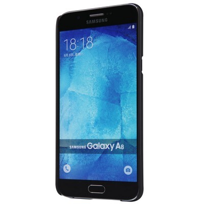 Пластиковый чехол с пленкой Nillkin Super Frosted Shield Black для Samsung Galaxy A8(2)