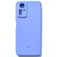 Силиконовый чехол с микрофиброй Silicone Case и защитой камеры лавандовый для Xiaomi Redmi Note 12S