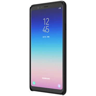 Пластиковый чехол с подставкой Nillkin Super Frosted Shield Черный для Samsung Galaxy A8 Star(2)