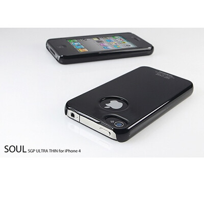 Пластиковый чехол SGP Ultra Thin Air Vivid Series Black для Apple iPhone 4/4S(3)