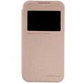 Полиуретановый чехол книга Nillkin Sparkle Case Gold для HTC Desire 320(#1)
