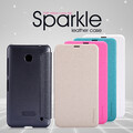 Полиуретановый чехол Nillkin Sparkle Leather Case Black для Nokia Lumia 630(#3)