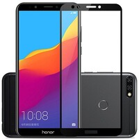 Противоударное защитное стекло на весь экран Full Screen Cover черное для Huawei Y6 Prime (2018)/Honor 7C