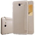 Полиуретановый чехол книга Nillkin Sparkle Leather Case Gold для Samsung J7 Prime(#3)