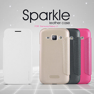 Полиуретановый чехол Nillkin Sparkle Leather Case White для Samsung Galaxy J1(3)