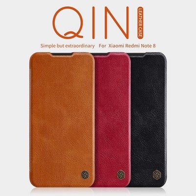 Кожаный чехол Nillkin Qin Leather Case Черный для Xiaomi Redmi Note 8/ Redmi Note 8 2021(5)