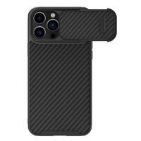 Пластиковый чехол с пластиной Magsafe Nillkin Synthetic Fiber S Magnetic Case Черный  для Apple iPhone 14 Pro