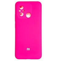 Силиконовый чехол с микрофиброй Silicone Case ярко-розовый для Xiaomi Redmi 12C