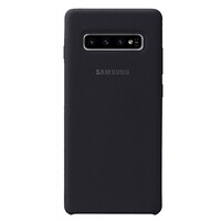 Силиконовый чехол Silicone Case черный для Samsung Galaxy S10 Plus