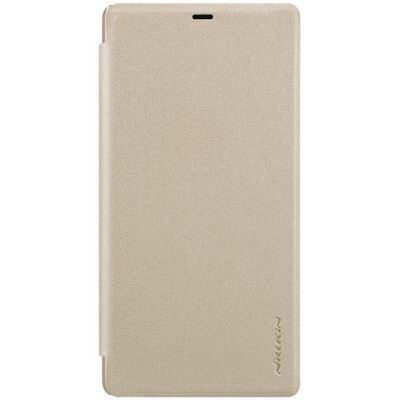 Полиуретановый чехол книга Nillkin Sparkle Leather Case Золотой для Xiaomi Mi8 SE(1)