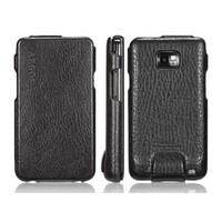 Кожаный чехол книга SGP Leather Case Argos Black для Samsung i9100 Galaxy S2