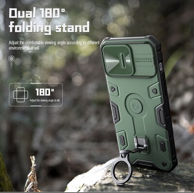 Противоударная-накладка Nillkin CamShield Armor Pro Черная для Apple iPhone 14 Pro(6)