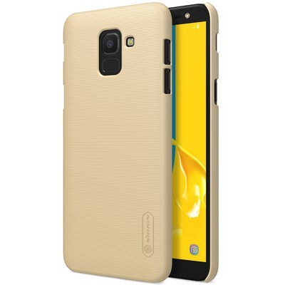 Пластиковый чехол с пленкой Nillkin Super Frosted Shield Золотой для Samsung Galaxy J6(3)
