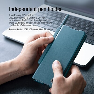 Кожаный чехол Nillkin Qin Pro Plain Leather Case Черный для Samsung Galaxy Z Fold 4(5)