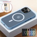 Защитный чехол TPU+PC Iron Matte Case with Magsafe голубой для Apple iPhone 12 Pro Max(#2)