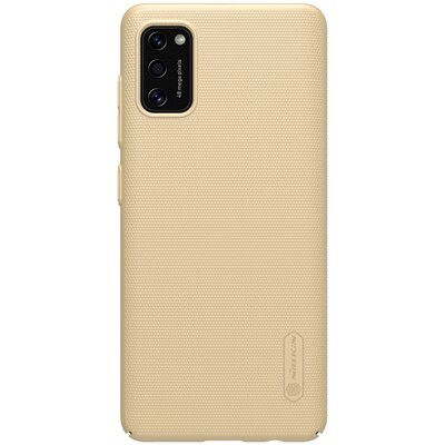 Пластиковый чехол с подставкой Nillkin Super Frosted Shield Золотой для Samsung Galaxy A41(1)