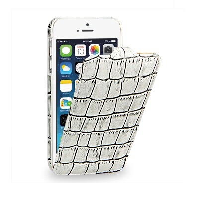 Кожаный чехол-книга TETDED Troyes White Crocodile для Apple iPhone 5/5s/SE(1)