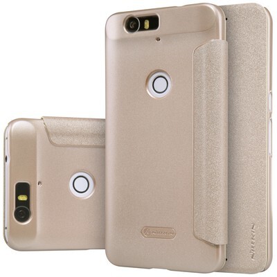 Полиуретановый чехол Nillkin Sparkle Leather Case Gold для Huawei Nexus 6P(3)