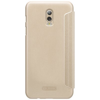Полиуретановый чехол книга Nillkin Sparkle Leather Case Gold (Золотой) для Samsung Galaxy C8\ J7 Plus(2)
