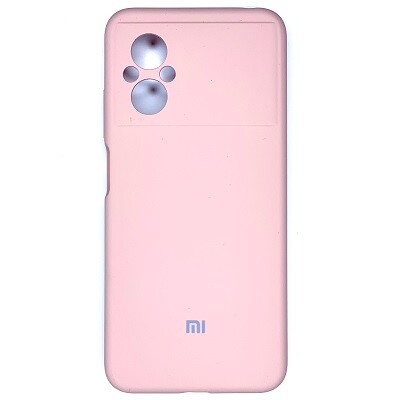 Силиконовый чехол Silicone Case с закрытым низом и защитой камеры светло-розовый для Xiaomi Poco M5(1)