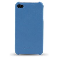 Кожаный чехол накладка Melkco Snap Cover Blue LC для Apple iPhone 4/4S