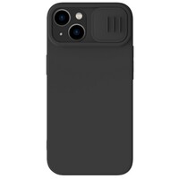 Силиконовая накладка с пластиной Magsafe Nillkin CamShield Silky Magnetic Silicone Case Черная для Apple iPhone 14 Plus