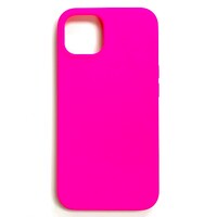 Силиконовый чехол Liquid Silicone Case с закрытым низом ярко-розовый для Apple iPhone 13