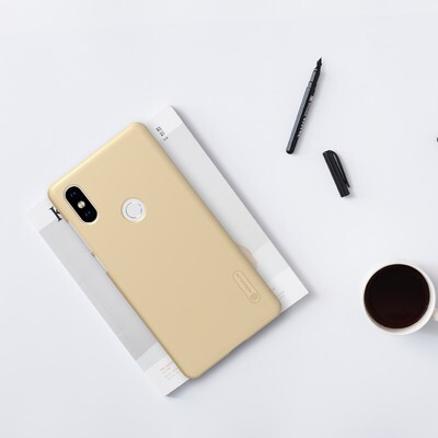 Пластиковый чехол с пленкой Nillkin Super Frosted Shield Золотой для Xiaomi Mi MIX 2s(3)