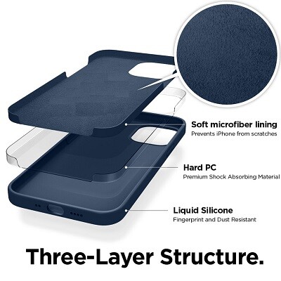 Силиконовый чехол Silicone с закрытым низом мятный для Apple iPhone 12 Pro(3)