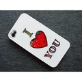 Пластиковый чехол i Love You White для Apple iPhone 4/4S(#1)