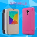 Полиуретановый чехол Nillkin Sparkle Leather Case Gold для Meizu MX5(#4)