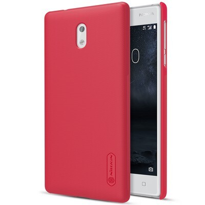 Пластиковый чехол с пленкой Nillkin Super Frosted Shield Red для Nokia 3(3)