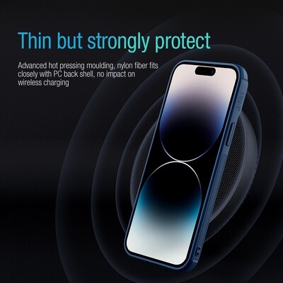 Чехол пластиной Magsafe Nillkin Textured S Magnetic Case Синий для Apple iPhone 14 Pro(7)