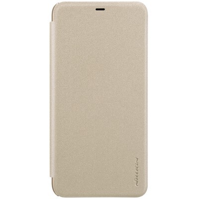 Полиуретановый чехол книга Nillkin Sparkle Leather Case Золотой для Xiaomi Mi8(1)