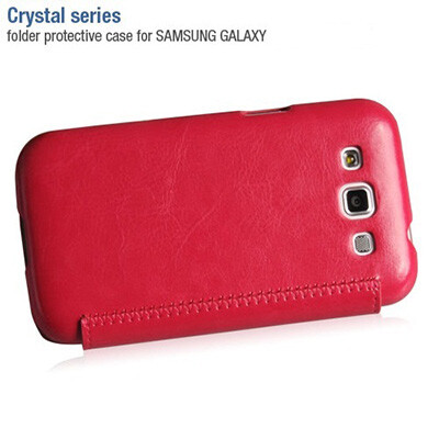 Кожаный чехол книжка HOCO Crystal leather Case Pink для Samsung i8552 Galaxy Win Duos(2)