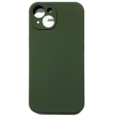 Силиконовый чехол Silicone Case с закрытым низом и защитой камеры темно-зеленый для Apple iPhone 14 Plus(1)