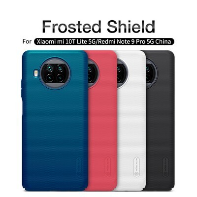 Пластиковый чехол с подставкой Nillkin Super Frosted Shield Черный для Xiaomi Mi10T Lite(5)