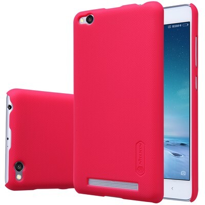 Пластиковый чехол с пленкой Nillkin Super Frosted Shield Red для Xiaomi RedMi 3(3)